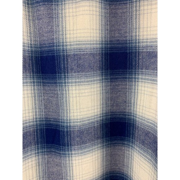 Boston Traders Womens Blue Plaid Long Sleeve Shirt M Cotton/Modal - Picture 7 of 7